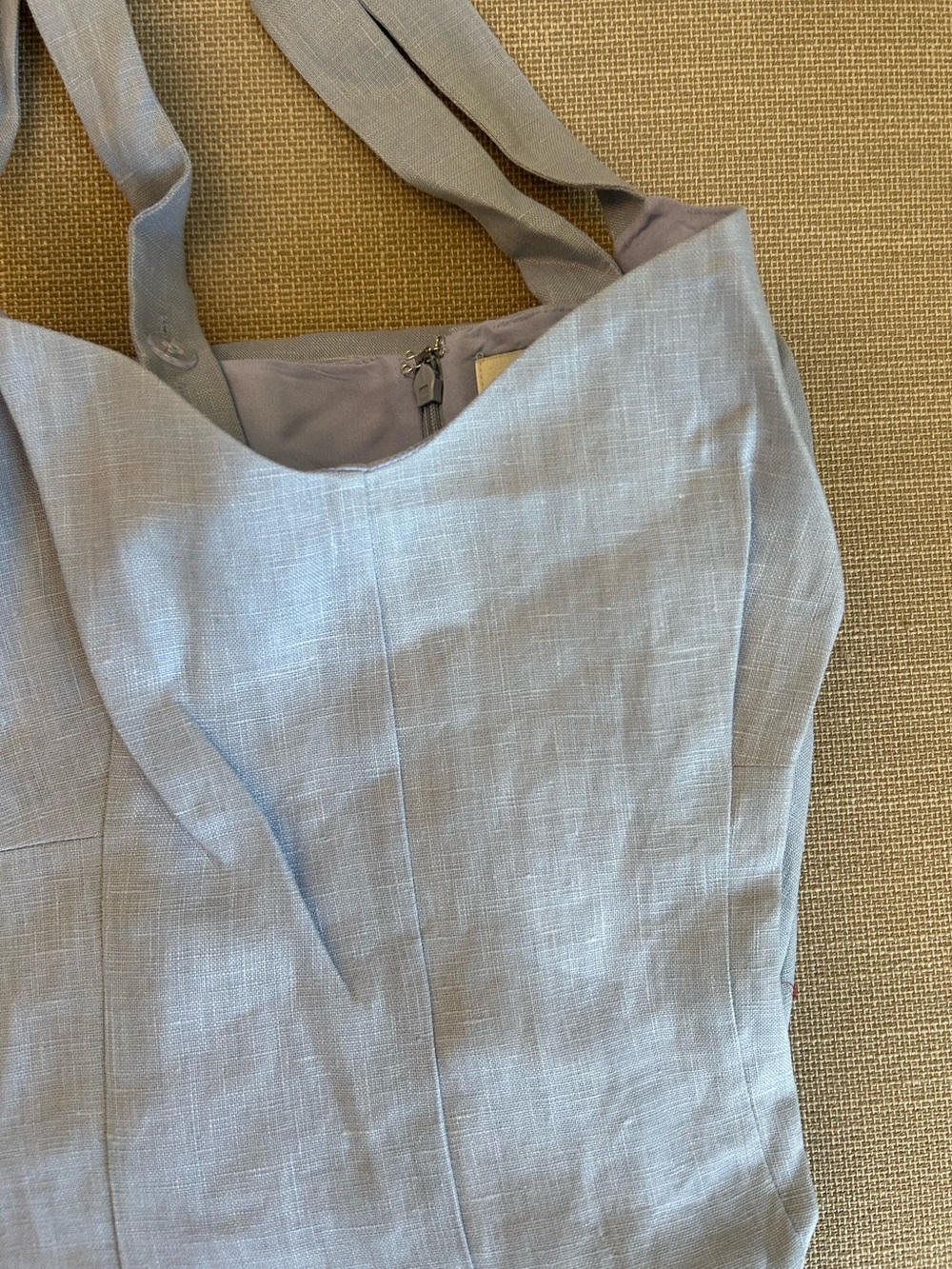 EUC Reformation Birdie Linen Midi Dress Cloud Blue Classic Casual - Picture 6 of 11